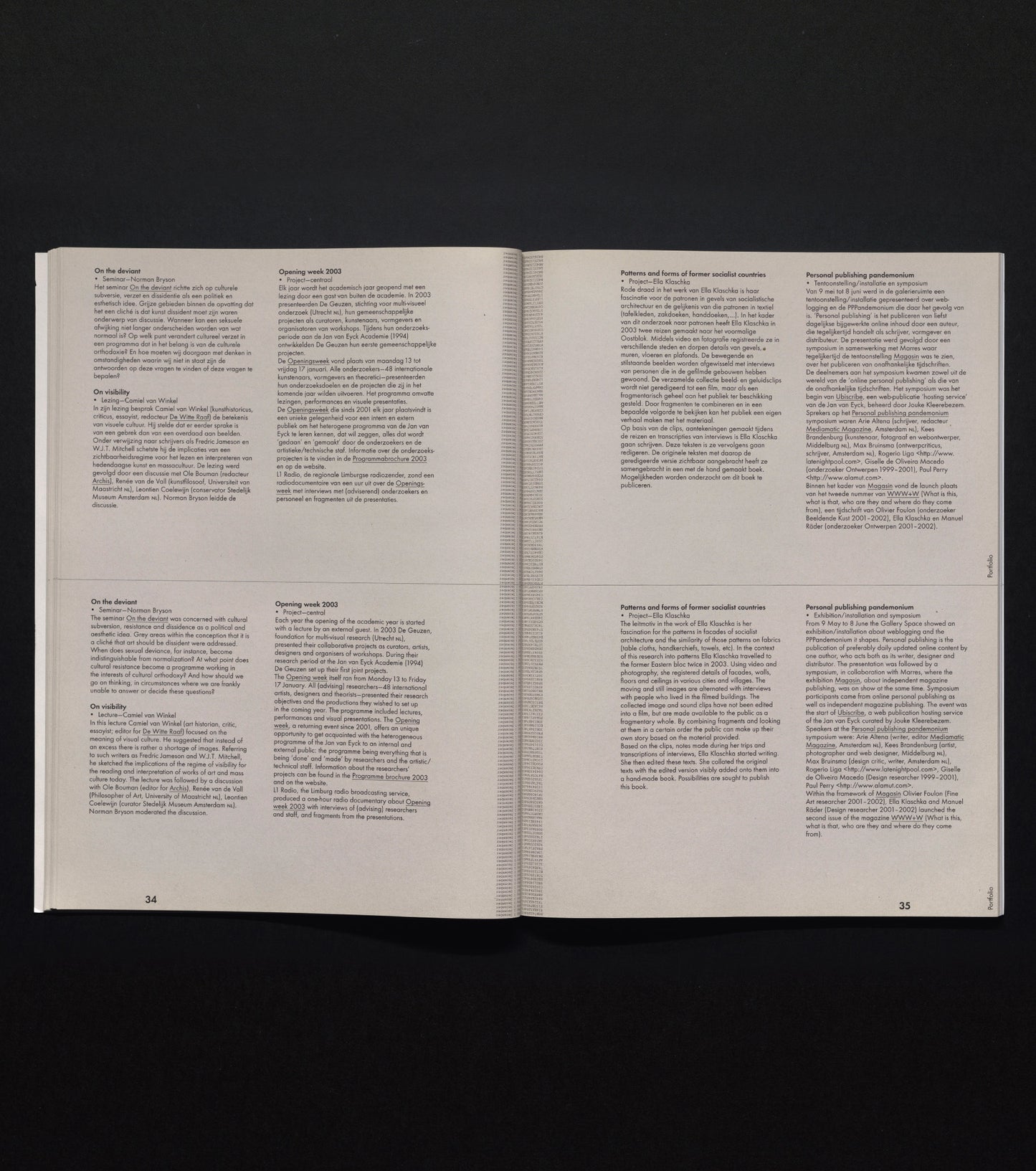 Jan van Eyck Academie Annual report 2003