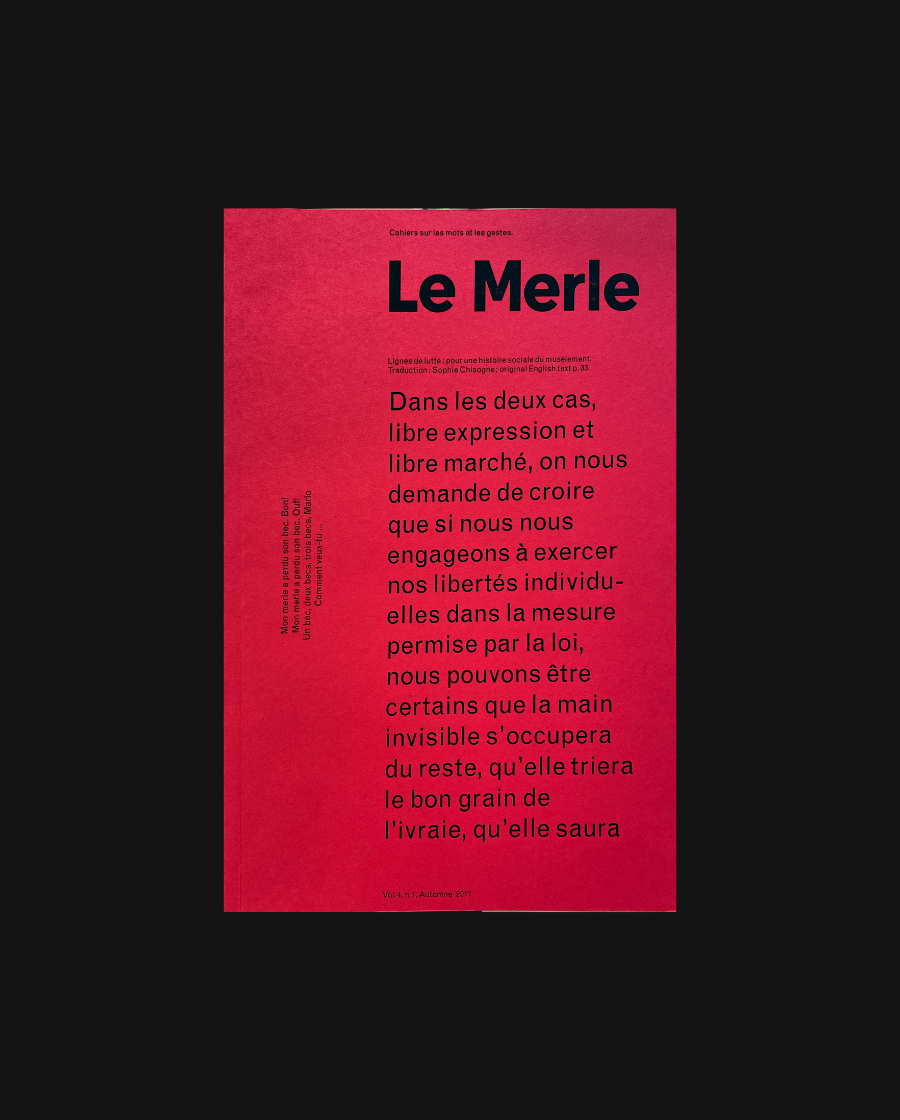 Le Merle, vol. 4, no. 1, Fall 2017: Institutions & Unexpected Voices