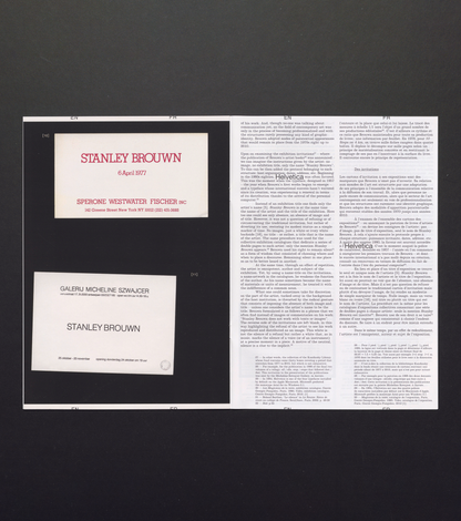 Revue Faire No. 04 - A communication: invitation cards by the artist Stanley Brouwn.