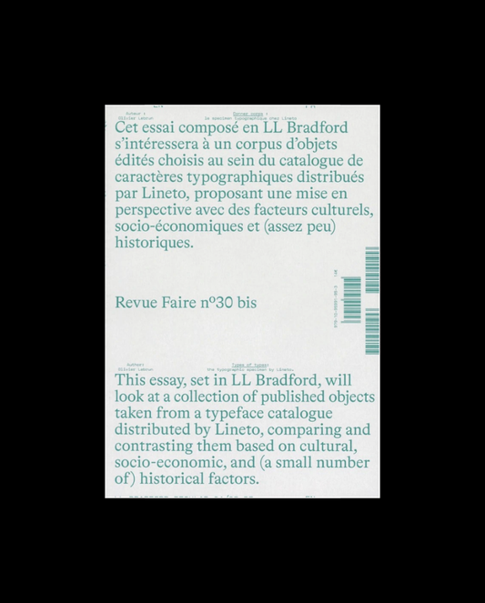 Faire – To look at things #30 bis – Types of types: the typographic specimen by Lineto