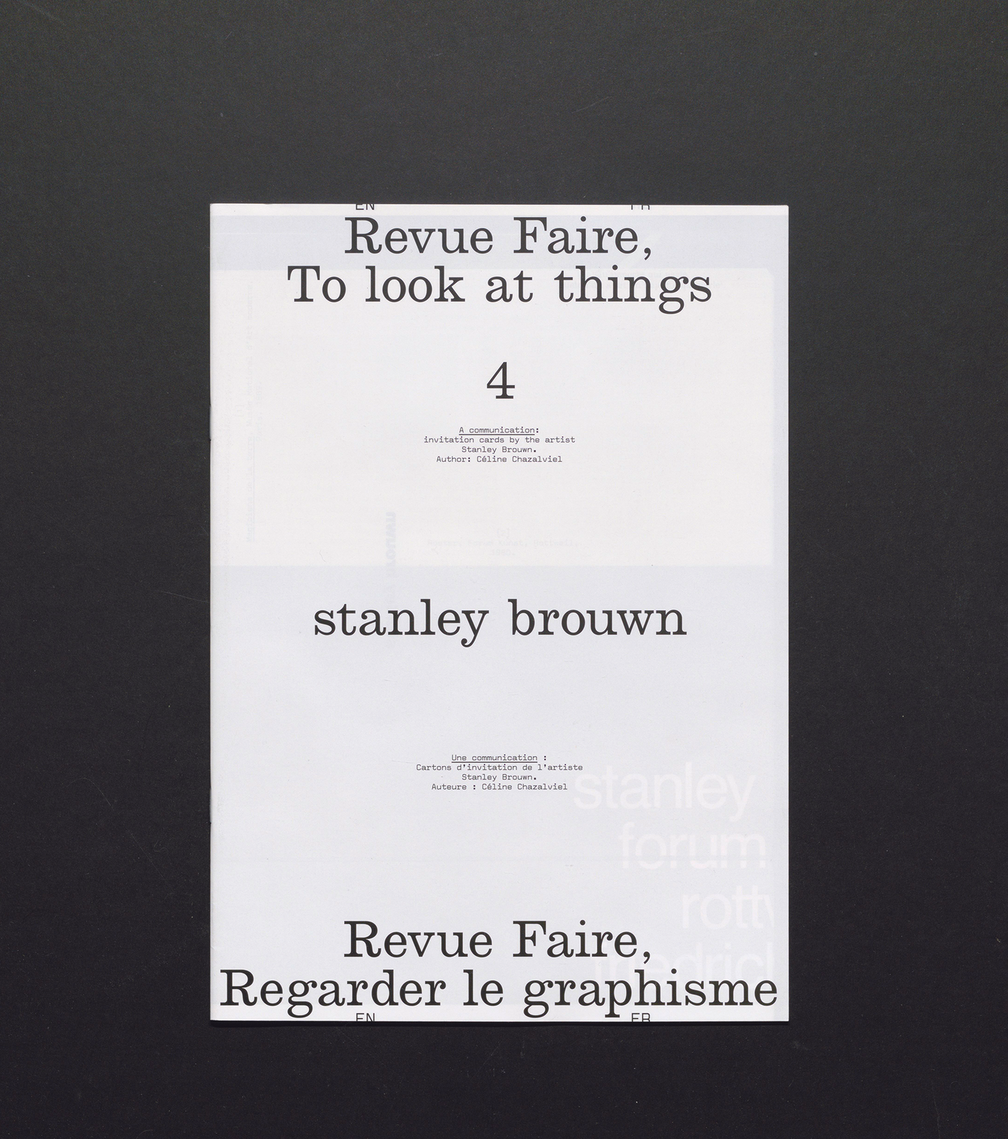 Revue Faire No. 04 - A communication: invitation cards by the artist Stanley Brouwn.